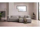 Ecksofa "PIARA mit Kedernaht, Cord, Leinenoptik o. Strukturstoff, Couch, L-Form", greige, B:267cm H:66cm T:167cm, 100% Polyester, LEGER HOME BY LENA GERCKE, Sofas, Ecksofa, wahlweise Ottomane rechts/links, schwarze Füße, bequemer Sitzkomfort