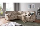 Ecksofa DOMO COLLECTION "Bahia, zeitlos und elegant, bequeme Armlehnen, L-Form", braun, B:256cm H:91cm T:200cm, Luxus-Microfaser (100% Polyester), mit Muster;Struktur (100% Polyester), Sofas, Ecksofa, Microfaser, natur