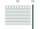 Doppelstabmattenzaun ARVOTEC "EXCLUSIVE 120 zum Einbetonieren "Karo" mit Zierleiste", grün (dunkelgrün), H:120cm, Kunststoff, Stahl, Zaunelemente, Zaunhöhe 120 cm, Zaunlänge 2 - 60 m