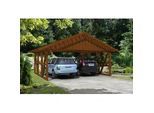 Doppelcarport SKANHOLZ "Schwarzwald", braun (nussbaum), B/H/T: 684cm x 220cm x 600cm, Carports, 684x600cm, mit Dachlattung