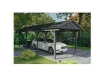 Einzelcarport SKANHOLZ "Fichtelberg", grau (dunkelgrau), B/H/T: 273cm x, Carports, mit schwarzen Schindeln
