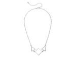 Collierkettchen STEUER "49cm Formen Geometrie Struktur", weiß, Halsketten, Damen, 49cm, Metall, L: 49 B: 21mm, glitzernd, B:21mm