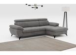 Ecksofa COTTA "Hudson L-Form, B: 261 cm", grau (mouse), B:261cm T:166cm, Sofas, Ecksofa, mit Kopfteilverstellung, optional Bettfunktion & Bettkasten