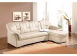 Ecksofa DOMO COLLECTION "Papenburg, zeitlose Rückensteppung, elegante Formensprache, L-Form", beige (creme), B:235cm H:84cm T:140cm, Kunstleder SOFTLUX;Luxus-Microfaser (100% Polyester);Struktur ( 90% Polyester, 10% Polyacryl);Microfaser PRIMABELLE (100% Polyester), Sofas, Ecksofa, in großer Farbvielfalt, wahlweise mit Bettfunktion