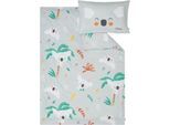 Kinderbettwäsche S.OLIVER "Satinbettwäsche s.Oliver Junior Koala", bunt (mehrfarbig), B/L: 100cm x 135cm, 1 Stk., 1 Stk., Mako-Satin, B/L: 60cm x 40cm, 2 Stk., Mako-Satin, Obermaterial: 100% Baumwolle, Bettwäsche, mit süßen Koalabären