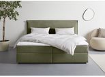 Boxbett S.OLIVER "Alissia inkl. Bettkasten und Topper- frei im Raum stellbar", moosgrün, B:218cm L:206cm, Komplettbetten, wahlweise mit Bonnell- oder TTFK-Matratze in H2, H3 o. H4 erhältlich