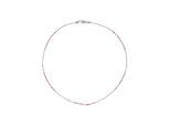 Kette ohne Anhänger JOBO, rosa, Halsketten, Damen, Metall, L: 45, mit Labradorit Turmalin Hämatin 45 cm