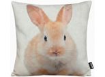 Dekokissen DONE. "BUNNY", beige, bedruckt, B:45cm L:45cm, Polyester, Dekokissen_Sitzkissen_Kissenhüllen, Strapazierfähiger Textildruck, mattes, hochwertiges Erscheinungsbild
