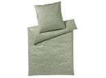Bettwäsche ELEGANTE "Pixie", grün (olivgrün), B/L: 135cm x 200cm, 1 Stk., 1 Stk., Mako-Satin, B/L: 80cm x 80cm, 2 Stk., Mako-Satin, Obermaterial: 100% Baumwolle, Bettwäsche, Bettwäsche, angenehmes Hautgefühl