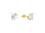 Paar Ohrstecker AMOR "Schmuck Geschenk, Perle", gold (gelbgoldfarben, weiß, weiß), Ohrringe, Damen, 2,5mm, Silber 925 (Sterlingsilber), mit Zirkonia (synth.) - mit Glasperle