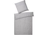 Bettwäsche ELEGANTE "Pure Leinen", silber (silberfarben), B/L: 135cm x 200cm, 1 Stk., 1 Stk., Leinen, B/L: 80cm x 80cm, 2 Stk., Leinen, Obermaterial: 100% Leinen, Bettwäsche, Bettwäsche, angenehmes Material