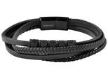 Armband ADELIA´S "Unisex Armband – Lederarmband aus Leder 21 cm", schwarz, Armbänder, Damen, 21cm, Leder, Armband, Geschenkidee: zeitlos und vielseitig