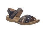 Sandale JOSEF SEIBEL "Ivy 08, indigo-kombi", Damen, Gr. 38, blau (indigo, kombi), Obermaterial: 100% Rindsleder Leather cow., Schuhe Sandale