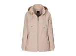 Jackenblazer GOLDNER "Kurzgröße Freizeitjacke mit Kapuze", Damen, Gr. 24, beige, Obermaterial: 100% Polyester PES., gerade, Blazer, abtrennbare Kapuze