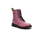 Schnürboots DR. MARTENS "1460 Y Black Patent Lamper", Mädchen, Gr. 38, pink, Lackleder, Schuhe Schnürboots, Kinder Stiefel, Boots mit logobedruckter Anziehlasche