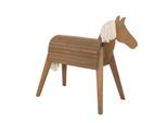 Voltigier- & Outdoor-Pferd, Massivholz teakfarben, Gartenpferd mit Ma¨hne & Schweif