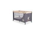 Moni Reisebett Tommy, 2 Ebenen Faltmatratze Seiteneingang Tragetasche Laufstall beige