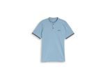 TOM TAILOR Herren Poloshirt mit Stehkragen, blau, Uni, Gr. M