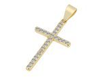 Kettenanhänger ADELIA´S "Damen Anhänger – Kreuzanhänger aus 925 Silber mit Zirkonia", gold, Schmuckanhänger, Damen, Silber 925 (Sterlingsilber), Kettenanhänger, Ideal zum Verschenken – schlicht und stilvoll