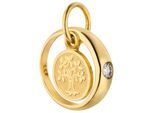 Kettenanhänger JOBO "Anhänger Taufring Lebensbaum 10 mm", gelbgold 333, weiß, Schmuckanhänger, Damen, Gelbgold 333, Kettenanhänger, 8 Karat 333 Gold mit Zirkonia