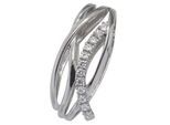 Kettenanhänger JOBO "Anhänger Weißgoldanhänger 20 mm", silber (weißgold 333, weiß), Schmuckanhänger, Damen, Weißgold 333, Kettenanhänger, 333 Weißgold mit 12 Zirkonia