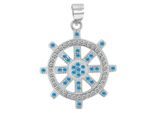 Kettenanhänger ADELIA´S "zeitloser Schmuck Anhänger aus 925 Sterling Silber", blau, Schmuckanhänger, Damen, Silber 925 (Sterlingsilber), Kettenanhänger