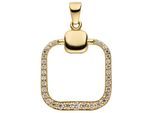 Kettenanhänger JOBO "Anhänger abgerundet 23 mm", gold (gelbgold 333, weiß), Schmuckanhänger, Damen, Gelbgold 333, Kettenanhänger, 8 Karat 333 Gold mit 33 Zirkonia