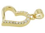 Kettenanhänger ADELIA´S "Damen Anhänger – Herz Herzanhänger aus 925 Silber mit Zirkonia", gold, Schmuckanhänger, Damen, Silber 925 (Sterlingsilber), Kettenanhänger, Geschenkidee: zeitlos und vielseitig