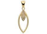 Kettenanhänger JOBO "Anhänger spitz oval 20 mm", gold (gelbgold 333, weiß), Schmuckanhänger, Damen, Gelbgold 333, Kettenanhänger, 8 Karat 333 Gold mit 12 Zirkonia