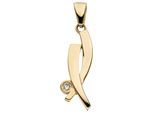 Kettenanhänger JOBO "Anhänger 20 mm", gelbgold 333, weiß, Schmuckanhänger, Damen, Gelbgold 333, Kettenanhänger, 8 Karat 333 Gold mit Zirkonia