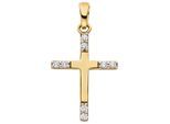 Kreuzanhänger JOBO "Anhänger Kreuz Goldkreuz 17 mm", gold (gelbgold 333, weiß), Schmuckanhänger, Damen, Gelbgold 333, 8 Karat 333 Gold mit 8 Zirkonia