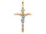 Kreuzanhänger JOBO "Kreuz Kruzifix mit Korpus und Inschrift INRI 38 mm", gold (gelbgold 333), Schmuckanhänger, Damen, Gelbgold 333, 8 Karat 333 Gold bicolor