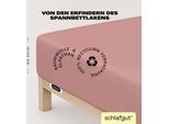 Spannbettlaken SCHLAFGUT "EASY Jersey Elasthan Boxspring", lila (lila mid), 1 Stk., Jersey, 120-130x200-220 40cm, Jersey, Obermaterial: 95% Baumwolle, 5% Elasthan, Bettlaken, Spannbettlaken, MADE IN GREEN by OEKO-TEX