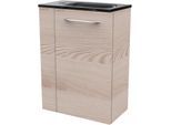 Waschtisch FACKELMANN "SBC", braun (braun, hellbraun, alaska, esche, optik), B:45cm H:61,5cm T:25cm, Glas, Holzwerkstoff, Waschtische, Waschtisch, bestehend aus Becken und Unterbau, Breite ca. 45 cm