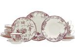 Kombiservice CREATABLE "Adelaide, Service 20-tlg.", weiß (rot), 20, Porzellan, Geschirr-Sets, Kombiservice, Nostalgischer Vintage Dekor, Elegante Form