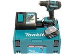 Akku-Bohrschrauber MAKITA "DDF482RFJ", blau (türkis), B:79mm H:249mm L:185mm, Bohrmaschinen, inkl. 2 Akkus 18V/3Ah, Ladegerät und Koffer