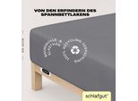 Spannbettlaken SCHLAFGUT "EASY Jersey Elasthan Boxspring", grau (grau mid), 1 Stk., Jersey, 90-100x200-220 40cm, Jersey, Obermaterial: 95% Baumwolle, 5% Elasthan, Bettlaken, Spannbettlaken, MADE IN GREEN by OEKO-TEX