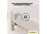 Spannbettlaken SCHLAFGUT "EASY Jersey Elasthan Boxspring", beige (sand light), 1 Stk., Jersey, 140-160x200-220 40cm, Jersey, Obermaterial: 95% Baumwolle, 5% Elasthan, Bettlaken, Spannbettlaken, MADE IN GREEN by OEKO-TEX