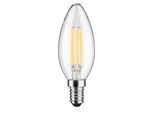 PAULMANN LED-Leuchtmittel "Eco-Line Kerze 840lm 4W 3000K klar 230V", Energieeffizienz: A (A-G), transparent, L:10,1cm Ø:3,5cm, Leuchtmittel