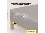 Spannbettlaken SCHLAFGUT "EASY Jersey Elasthan Boxspring", beige (sand mid), 1 Stk., Jersey, 180-200x200-220 40cm, Jersey, Obermaterial: 95% Baumwolle, 5% Elasthan, Bettlaken, Spannbettlaken, MADE IN GREEN by OEKO-TEX