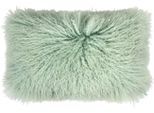 Dekokissen PAD "Glory", grün (mint, unifarben), B:30cm L:50cm, Lammfell, Polyester, Dekokissen_Sitzkissen_Kissenhüllen, Echtfell