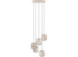 EGLO Pendelleuchte "Hängeleuchte ROMAZZINA, exkl. E27, Stahl in sandfarben, Pendellampe", beige (sandfarben), 5, Ø 50cm H: 200cm, Leuchten, Esszimmerlampe, 200x50cm, 1-flammig, modern, minimalistisch, Rondell, Pendelleuchte
