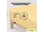 Spannbettlaken SCHLAFGUT "EASY Jersey Elasthan Boxspring", gelb (gelb mid), 1 Stk., Jersey, 120-130x200-220 40cm, Jersey, Obermaterial: 95% Baumwolle, 5% Elasthan, Bettlaken, Spannbettlaken, MADE IN GREEN by OEKO-TEX