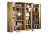 Media-Regal VCM "Holz Schrank CD DVD Regal abschließbar Engalo XL", braun (honig, eiche), B:60cm T:31cm, Regale