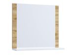 Badspiegel VCM "Badspiegel Wandspiegel Bad Ablage Lendas 55x60 cm", weiß (honig, eiche, weiß), B:60cm T:17cm, Spiegel, Badspiegel