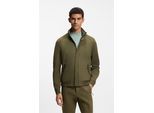 Hybridjacke BOSS GREEN "Porsche Spirit 70 Capsule Collection", Herren, Gr. XL, grün (open grün347), Web, Obermaterial: 35% Modal, 26% Viskose, 18% Polyamid, 10% Seide, 10% Polyester, 1% Elasthan, unifarben, regular fit normal, Rippbündchen, Jacken, Premium Herrenmode Limited Seidenmix Tech Strickqualität Tech Knitwear