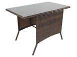 Gartentisch VCM "Rattan Gartentisch Balkontisch Raloso 114x64", braun, B:114cm T:64cm, Tische, Gartentisch