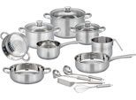 Topf-Set GSW "Toronto", silberfarben, 2,8 l, Töpfe, Topf-Set, mehrteiliges Kochtopf-Set aus Edelstahl inkl. praktischer Küchenhelfer