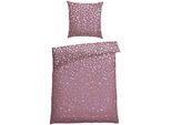 Bettwäsche SCHIESSER "Runa aus weicher Baumwolle mit coolem Winter-Print", rosa (malve), B/L: 135cm x 200cm, 1 Stk., 1 Stk., Feinbiber, B/L: 80cm x 80cm, 2 Stk., Feinbiber, Obermaterial: 100% Baumwolle, Bettwäsche, Bettwäsche, MADE IN GREEN by OEKO-TEX-zertifiziert