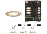 PAULMANN LED Einbauleuchte "LED Einbauleuchte Nova Coin IP44 rund 78mm Coin Gold matt", gold (goldfarben), 3, Ø 7,8cm H: 2,2cm, 3 Stk., Leuchten, LED Einbauleuchte